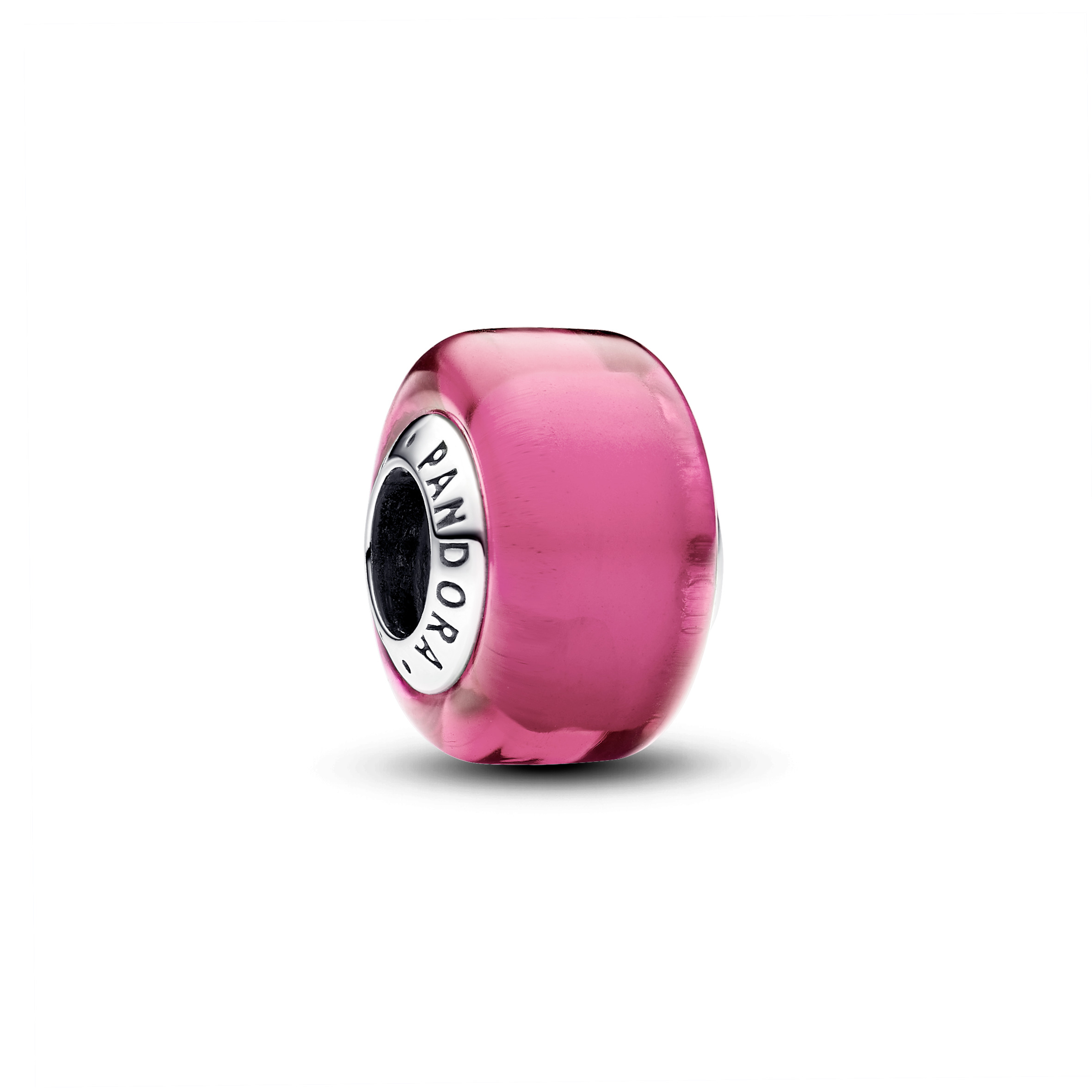 Sterling silver charm with pink Murano glass