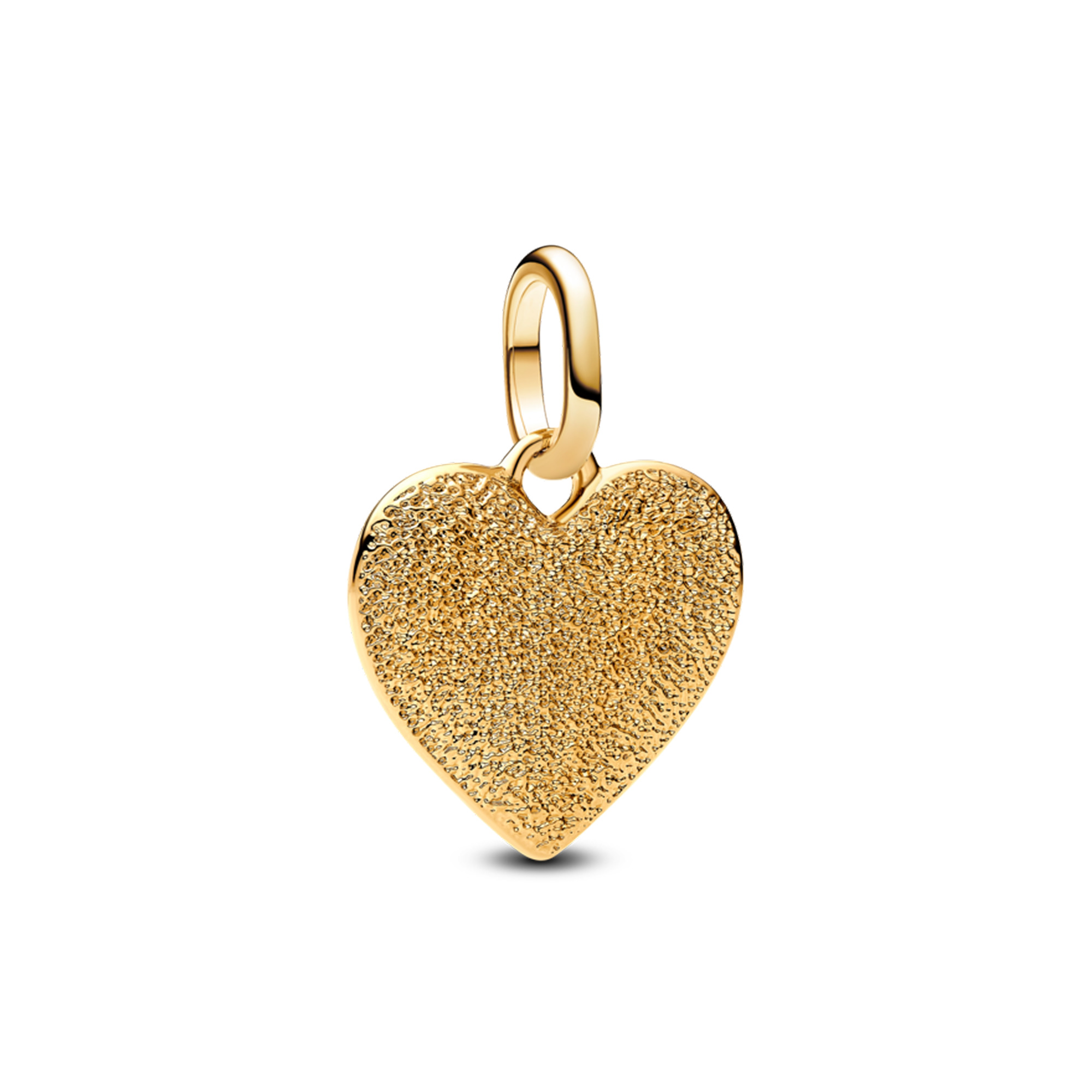 Engravable textured heart 14k gold-plated medallio