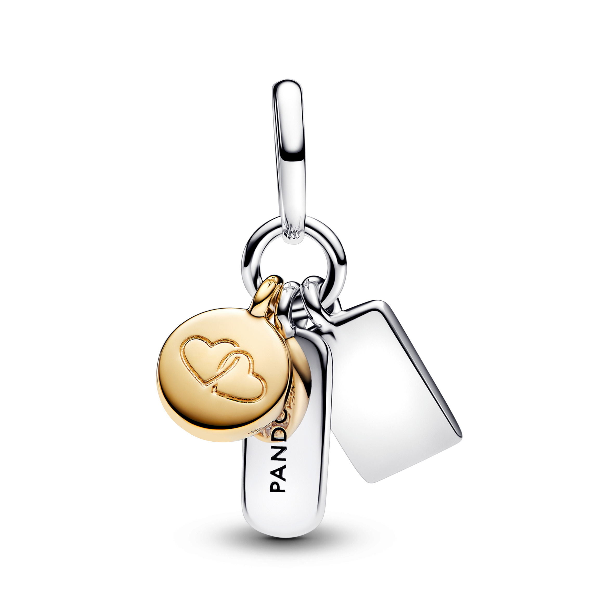 Friendship sterling silver and 14k gold-plated dangle with clear cubic zirconia/ 763436C01