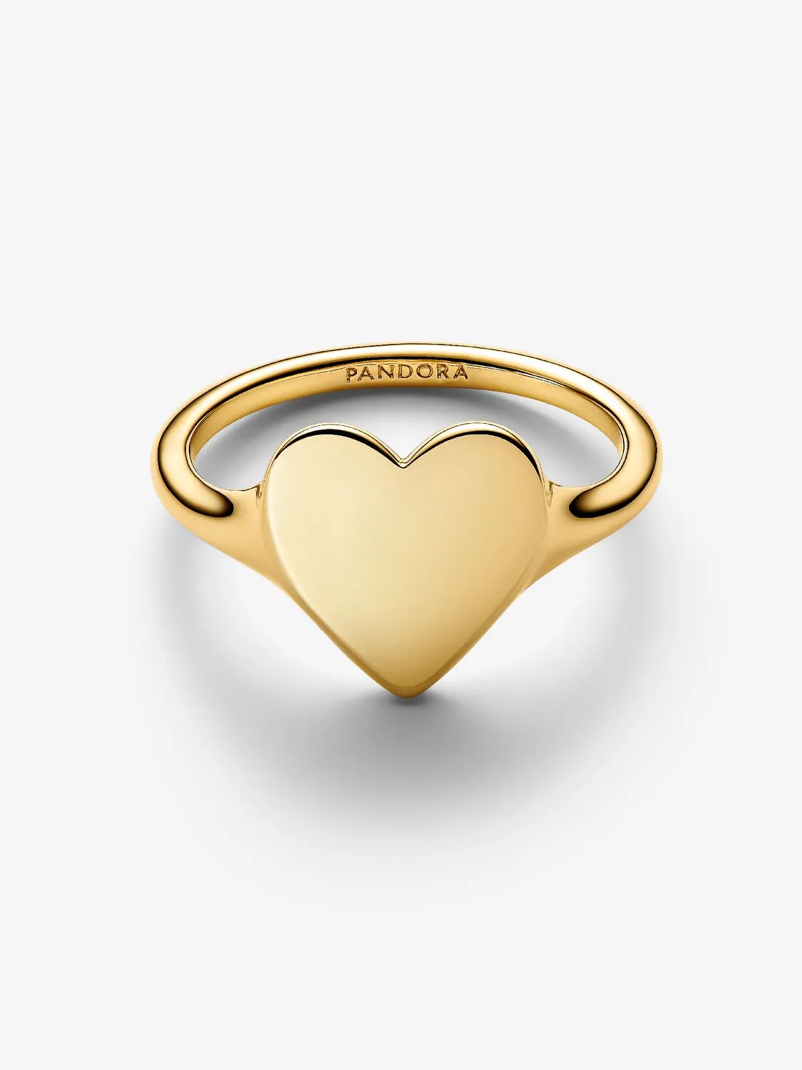 Engravable heart 14k gold-plated ring / 163988C00-52