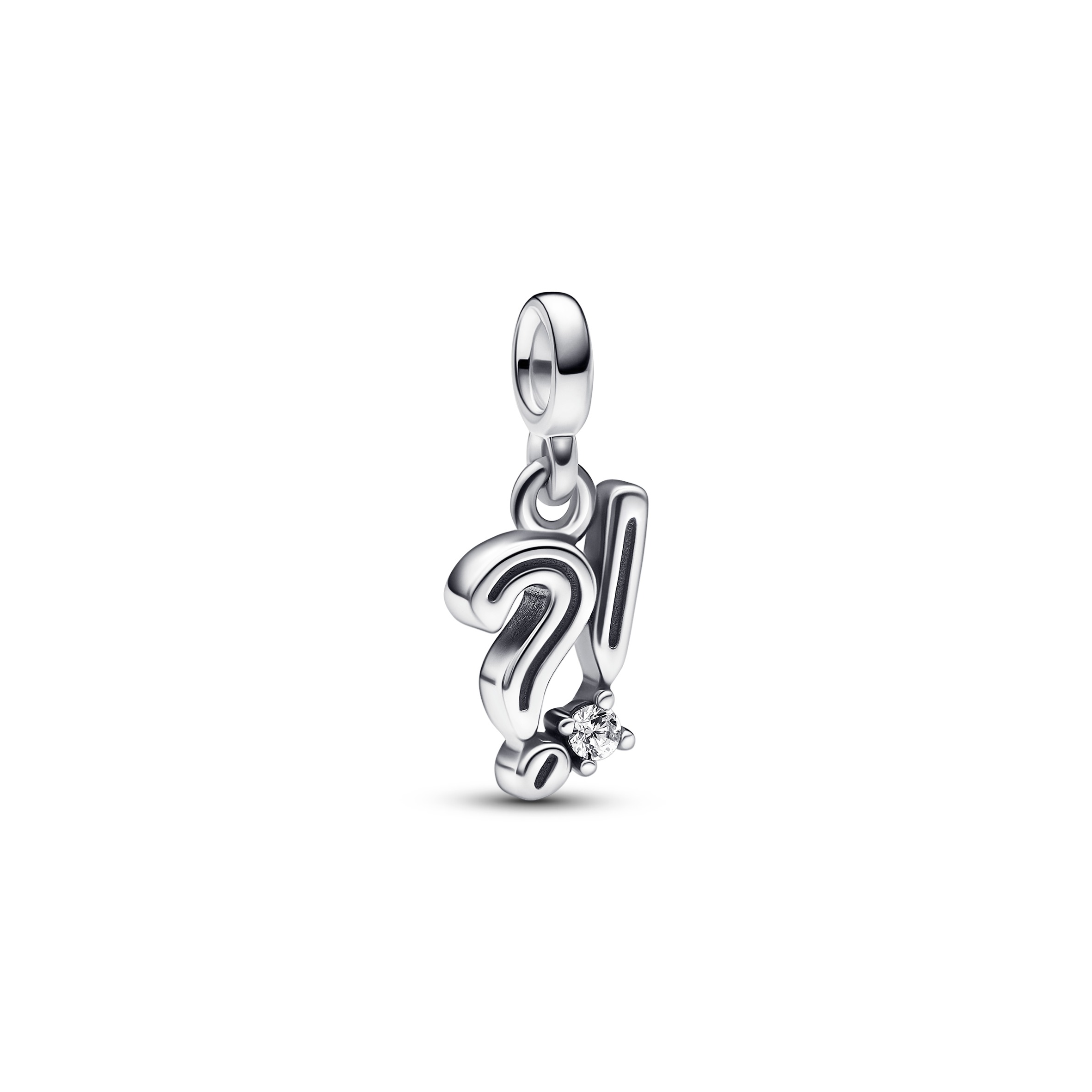 sterling silver mini dangle with clear cubic zirconia