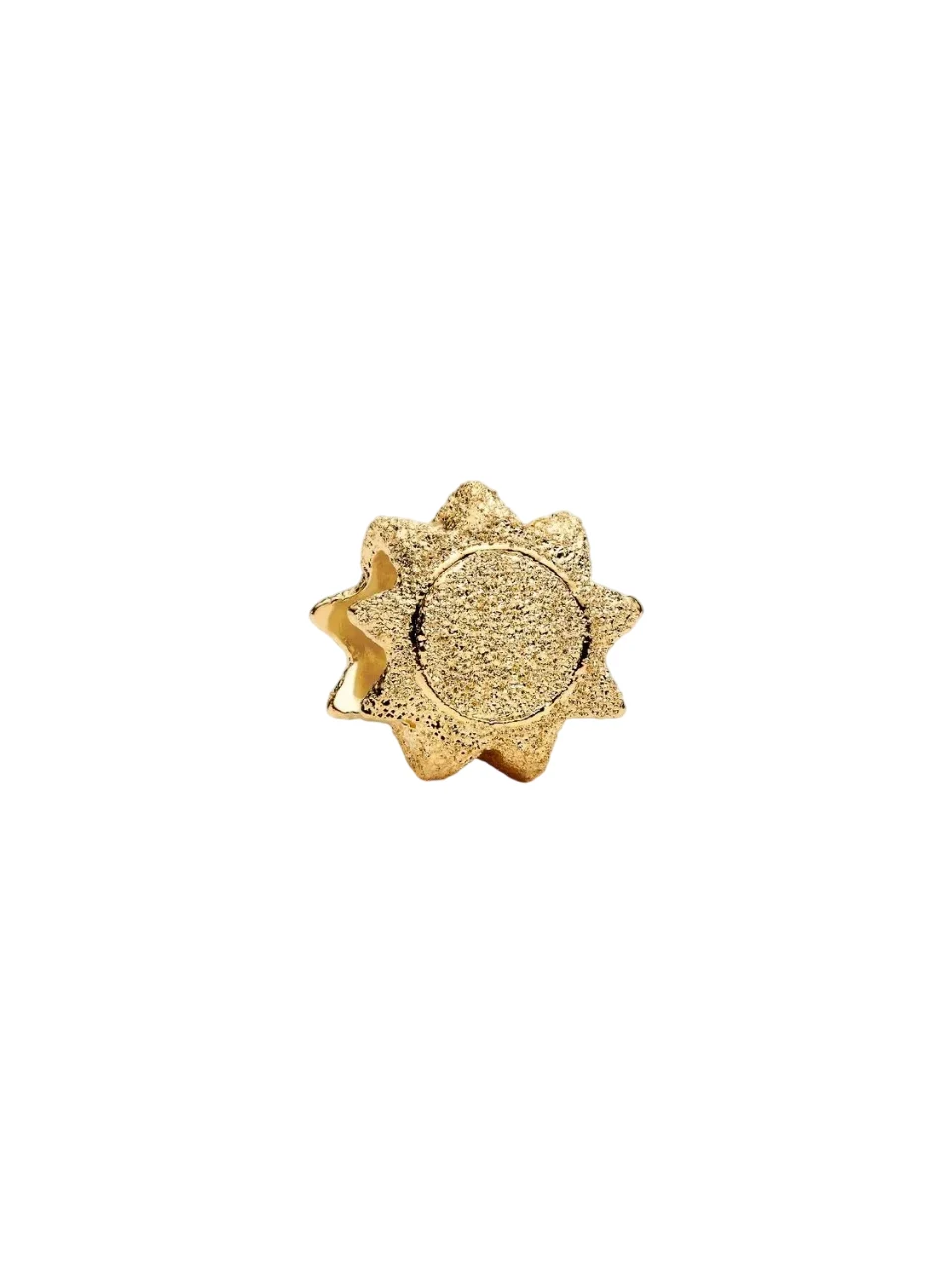 Textured sun 14k gold-plated mini charm