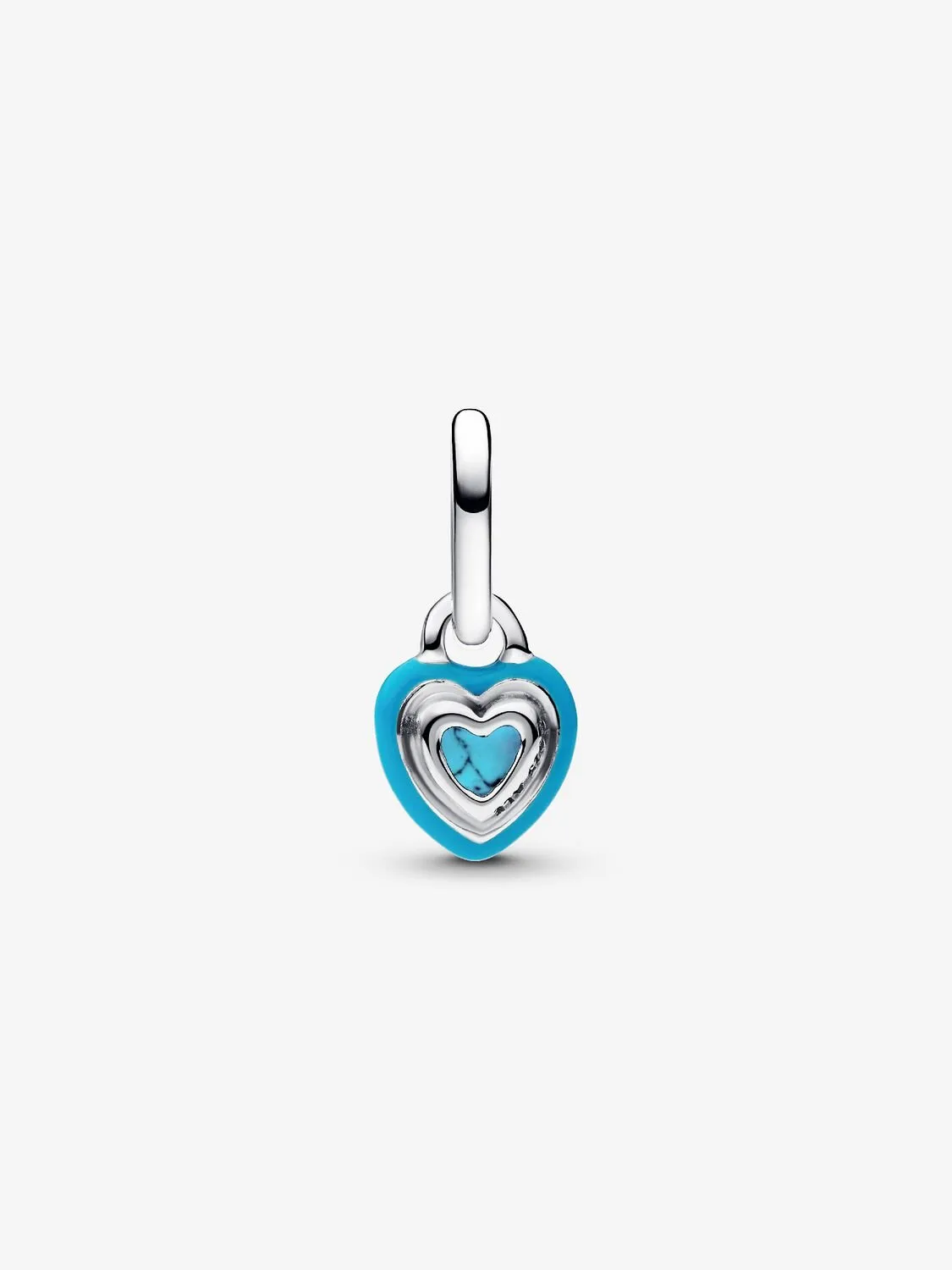 Heart sterling silver mini dangle with imitation turquoise and turquoise enamel/ 793827C01