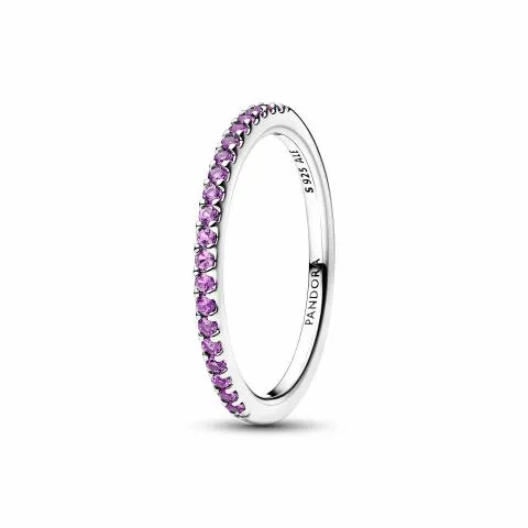 Sterling silver ring with fancy purple cubic zirco