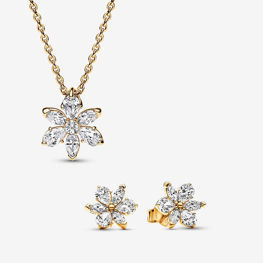 Rose Gold Herbarium Jewelry Set