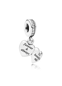 My beautiful wife heart silver dangle with cubic zirconia/ 791524CZ