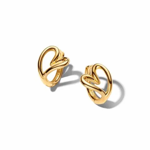 Heart 14k gold-plated hoop earrings