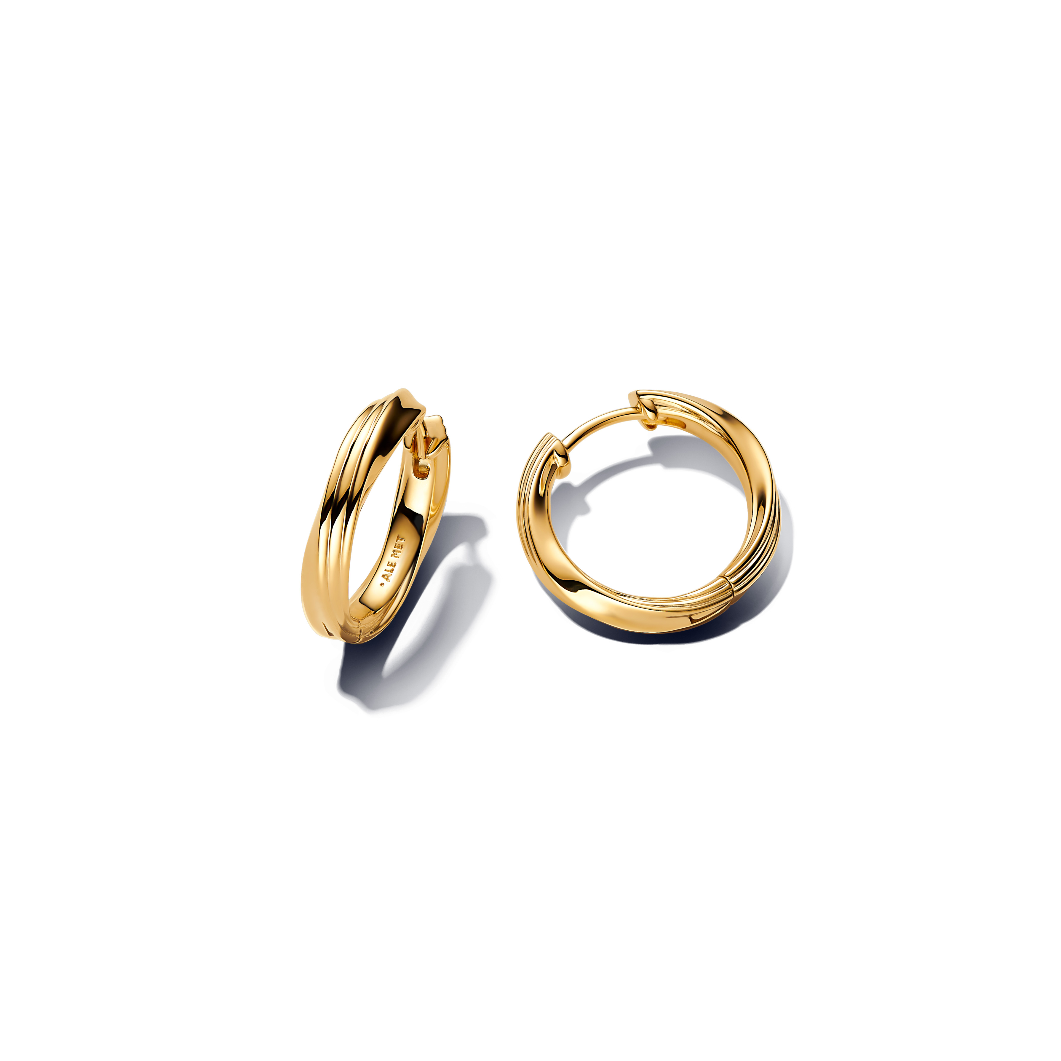 Twisted 14k gold-plated hoop earrings