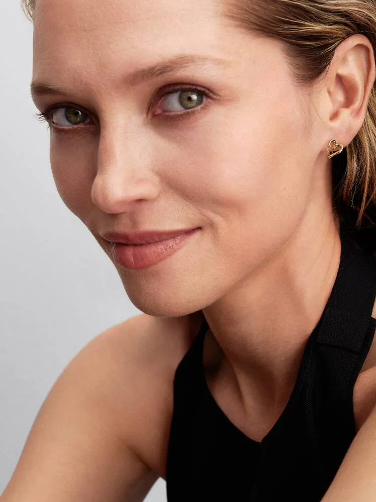 Heart 14k gold-plated hoop earrings/ 264359C00