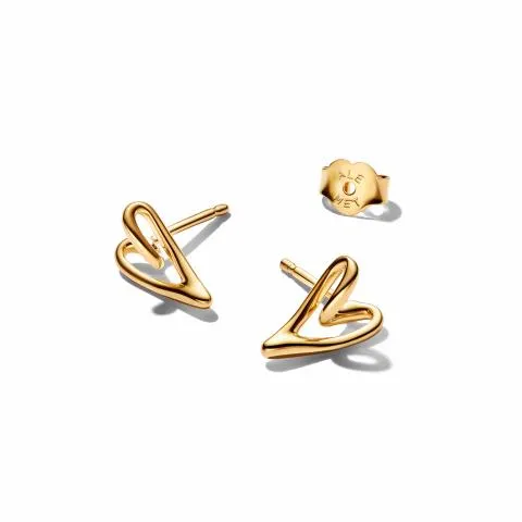 Heart 14k gold-plated stud earrings/ 264393C00