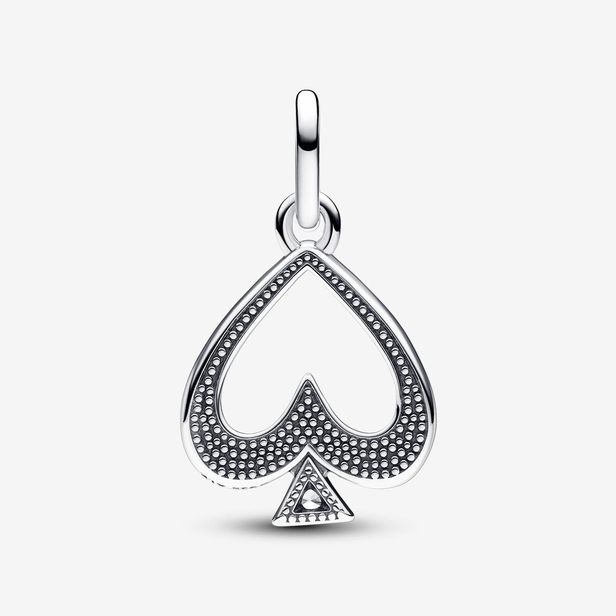 Spade sterling silver medallion with clear cubic zirconia/ 793078C01