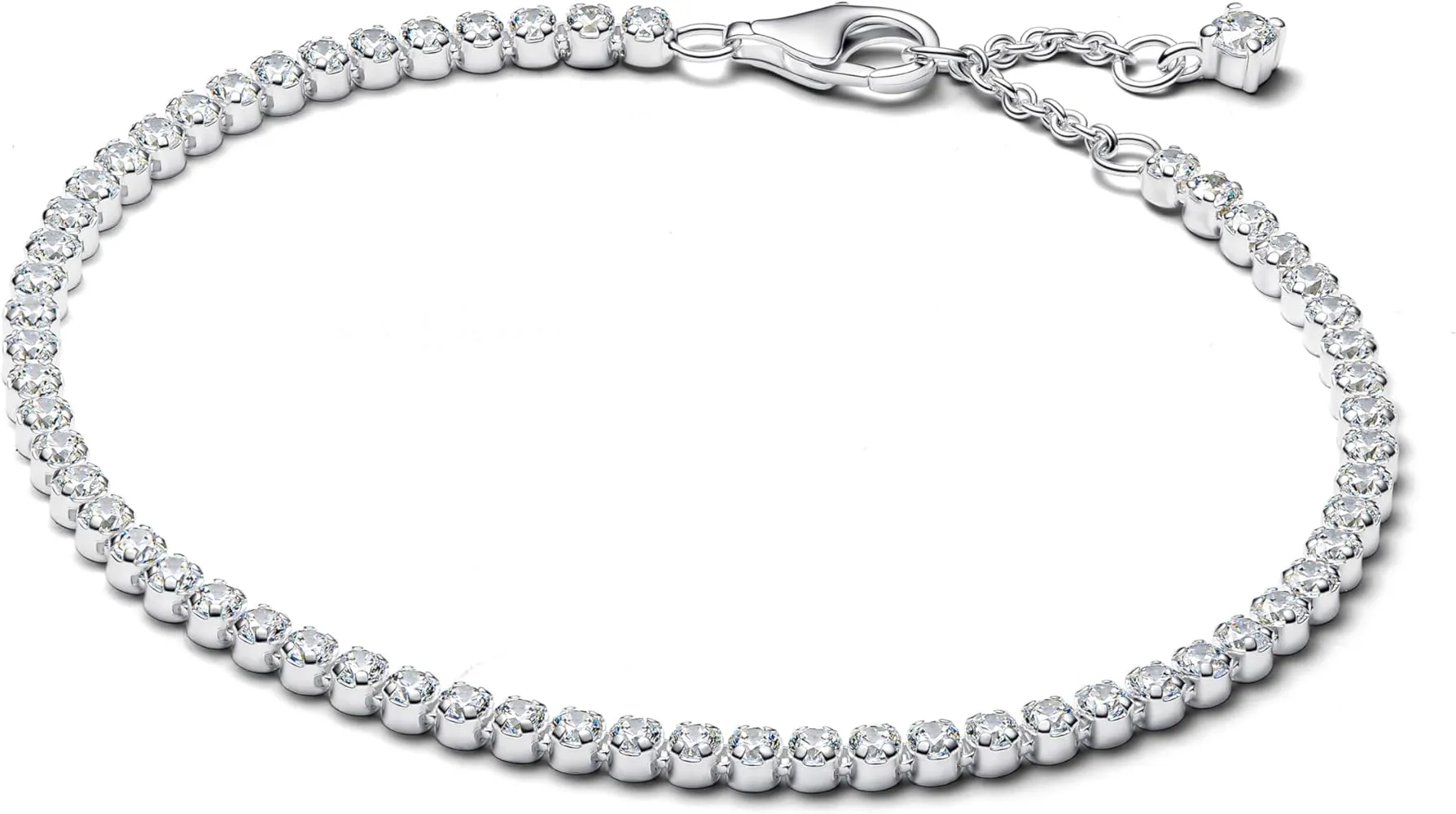 Sterling silver tennis bracelet with clear cubic z
