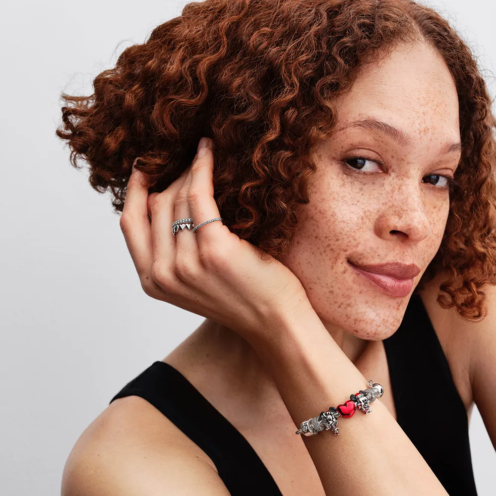 Disney Mickey Mouse sterling silver charm with gli