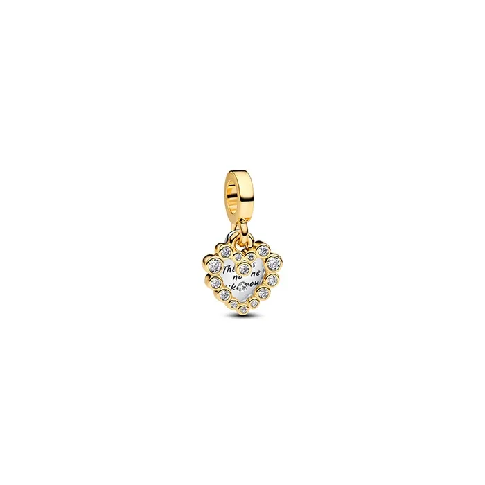 Heart sterling silver and 14k gold-plated double d