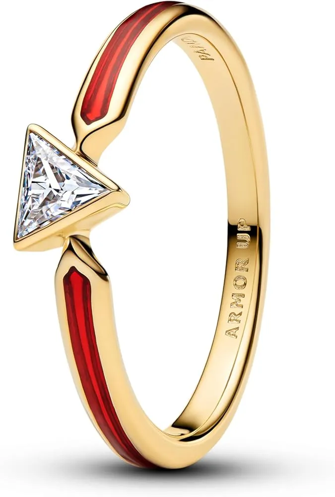 Marvel Iron Man 14k gold-plated ring with clear cu