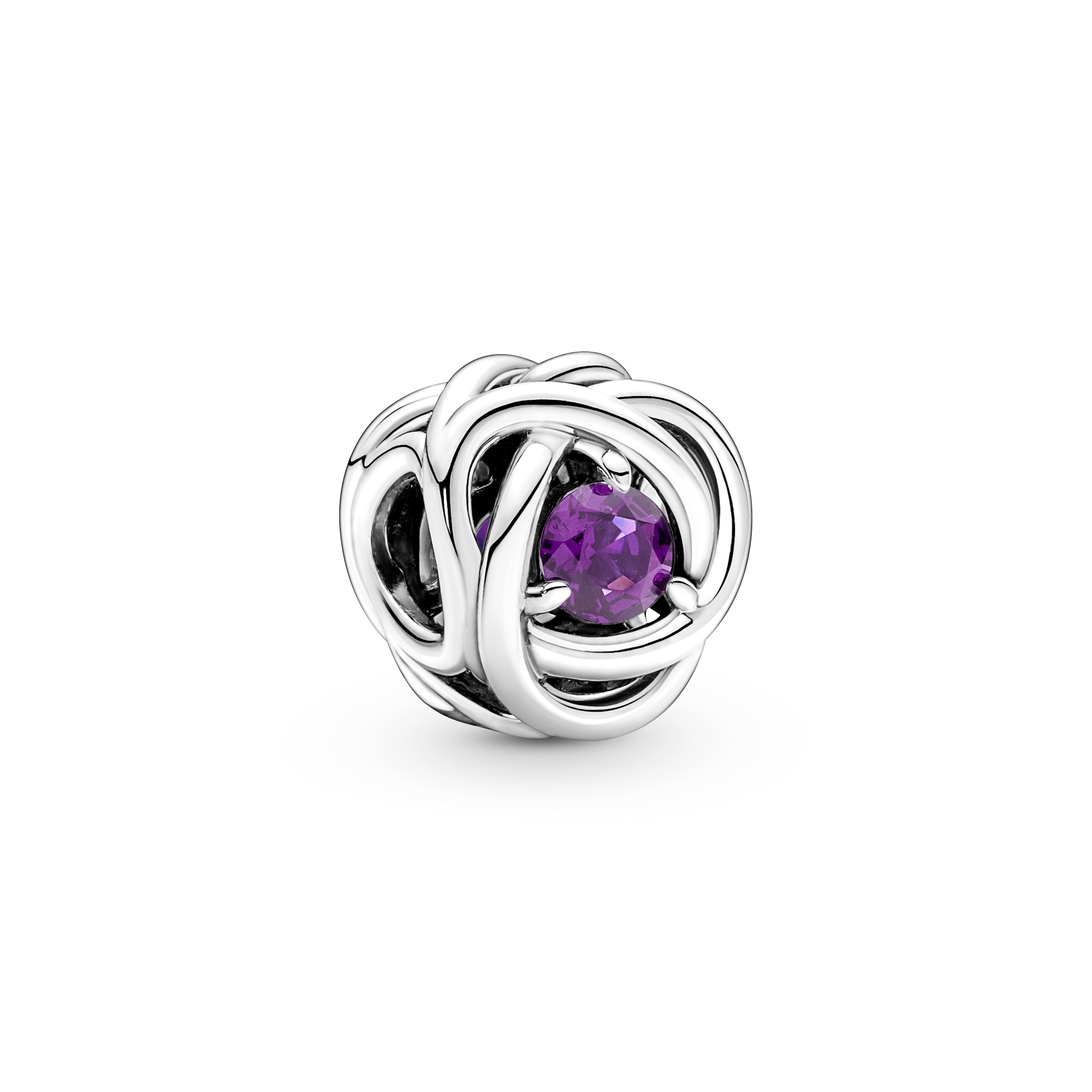 Sterling silver charm with sweet grape purple crys