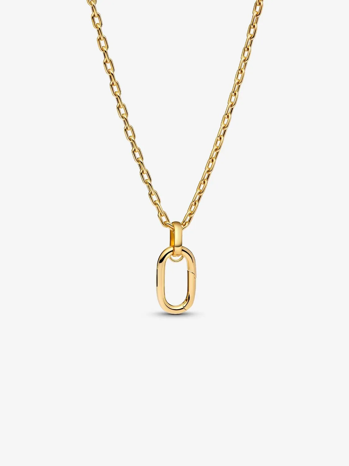 14k gold-plated large openable link pendant necklace / 364083C00-70