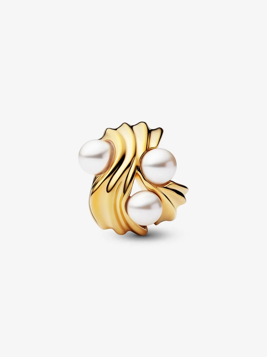 14k gold-plated charm with white lacquered artificial pearl/ 763915C01
