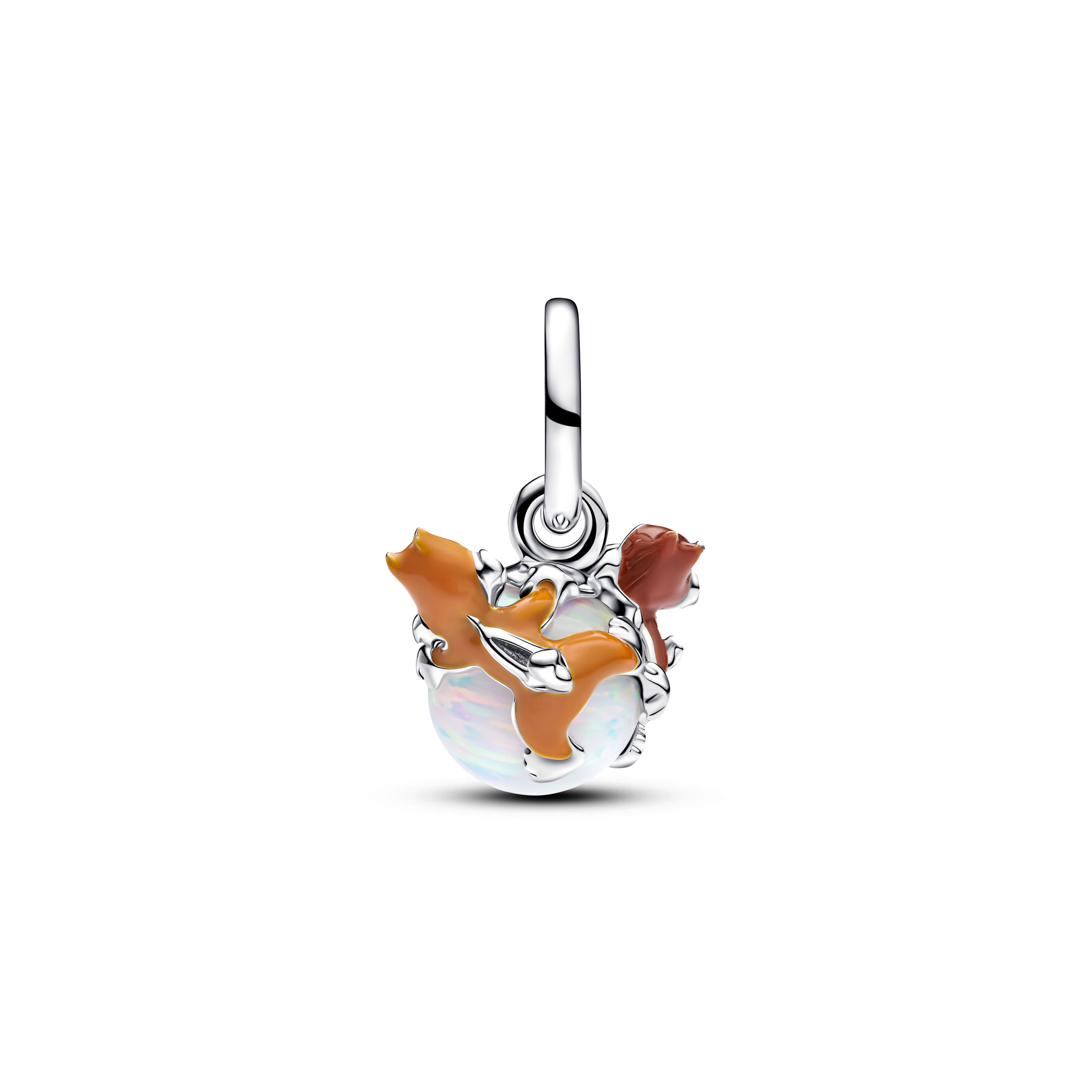 Disney Chip and Dale sterling silver dangle with white lab-created opal and brown enamel/ 793532C01