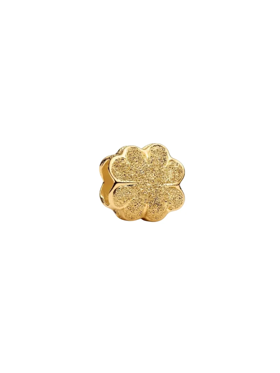 Textured clover 14k gold-plated mini charm