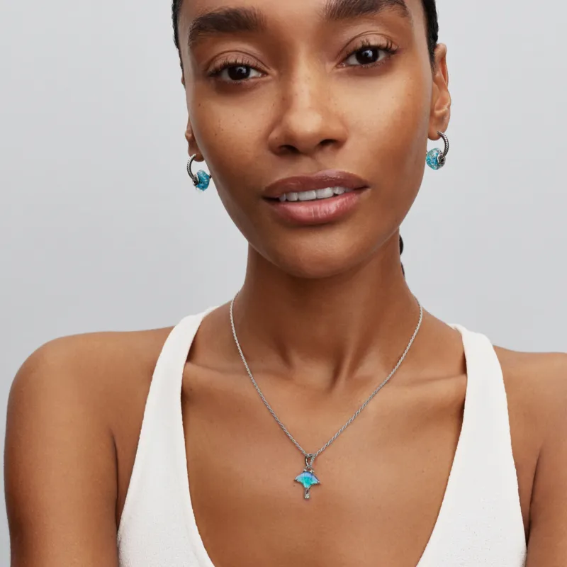 Sterling silver rope chain necklace with sliding clasp/ 394687C00-70