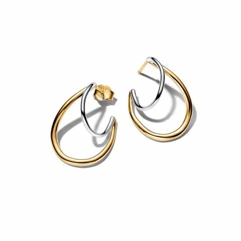 Sterling silver and 14k gold-plated hoop earrings