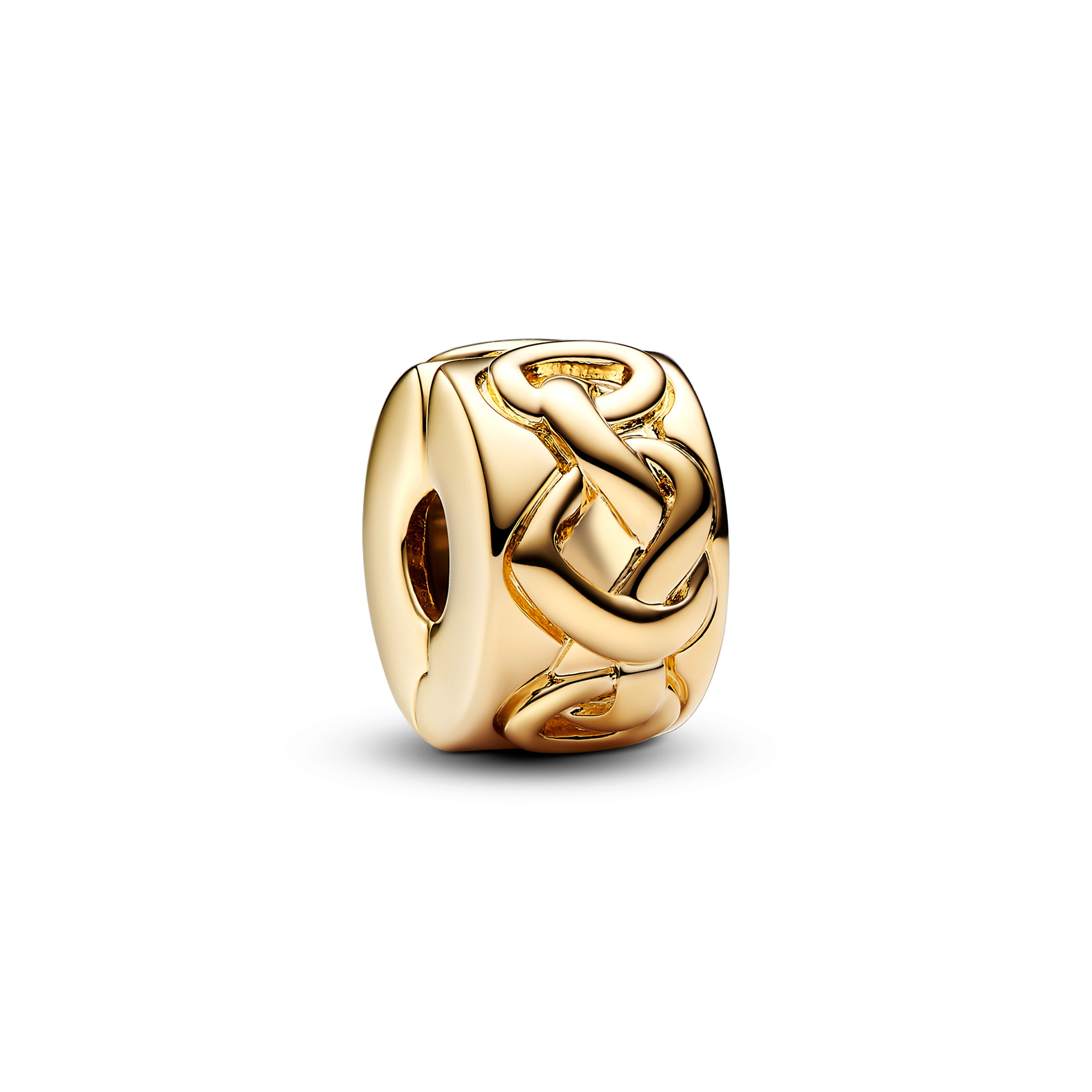 Knotted hearts 14k gold-plated clip
