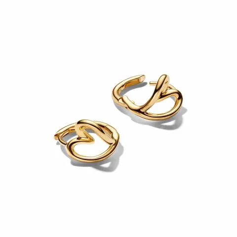 Heart 14k gold-plated hoop earrings/ 264359C00