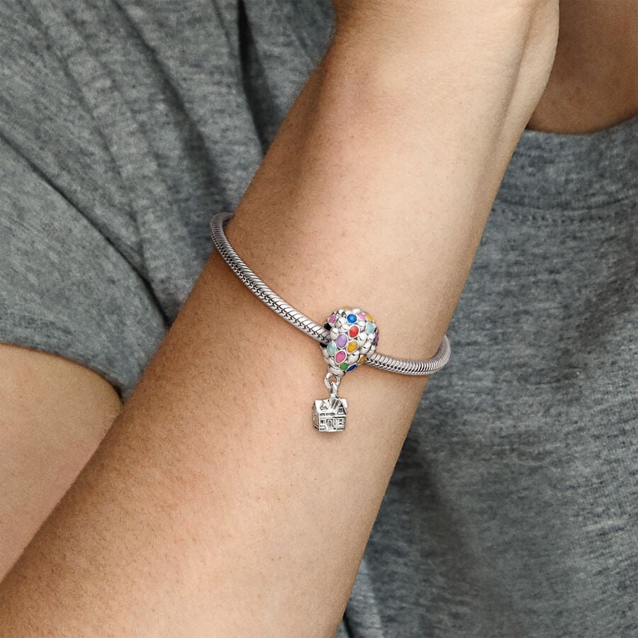 Disney Up balloon sterling silver charm with blue,