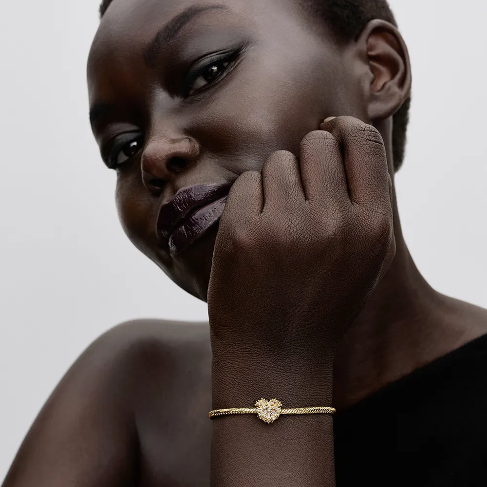 Heart 14k gold-plated charm with clear cubic zirconia/764240C01