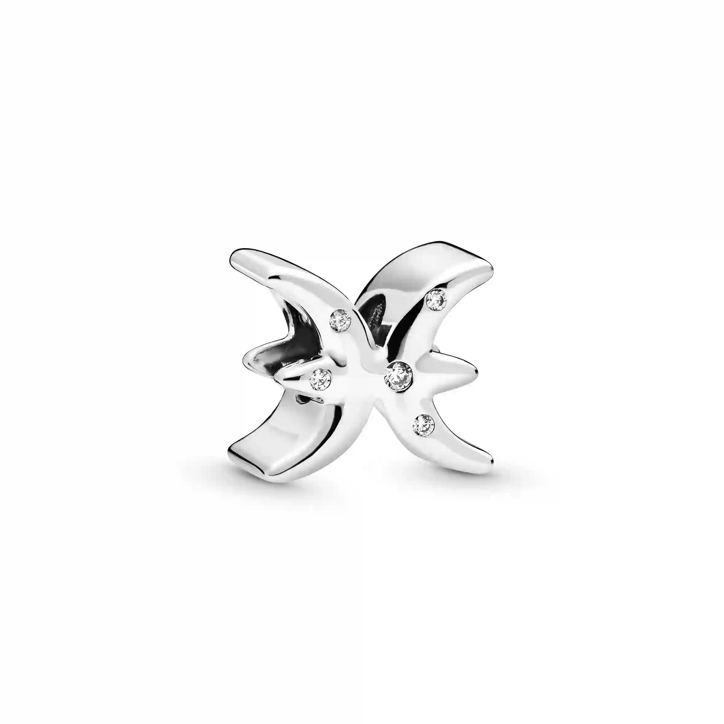 Pisces sterling silver charm with clear cubic zirconia/ 798426C01