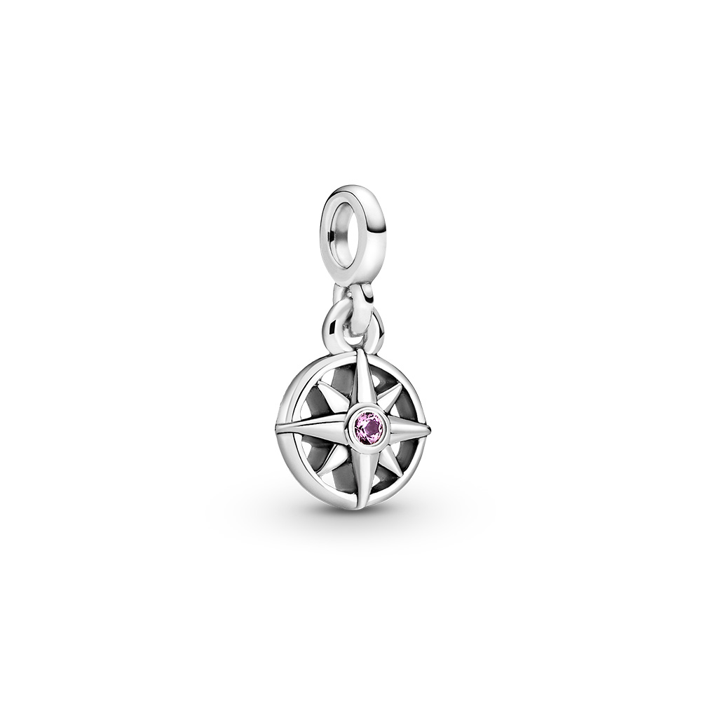 Compas sterling silver dangle with cerisecrystal