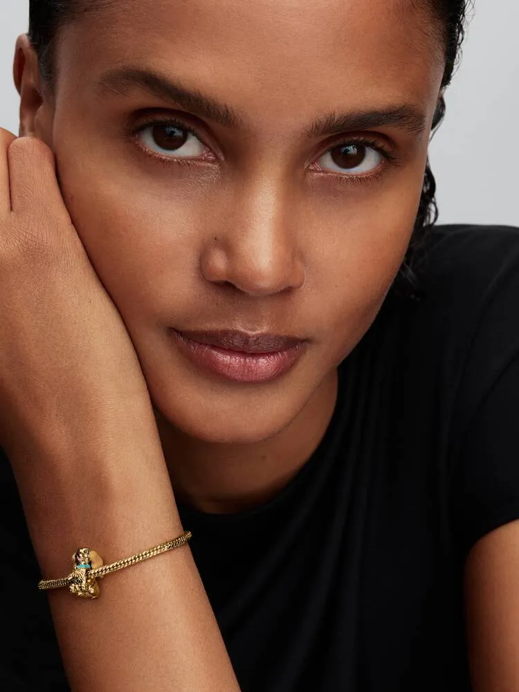 Disney Lady 14k gold-plated charm black, pink, brown and blue enamel / 764468C01