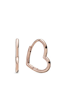 Small asymmetric heart 14k rose gold-plated hoop earrings/ 288307
