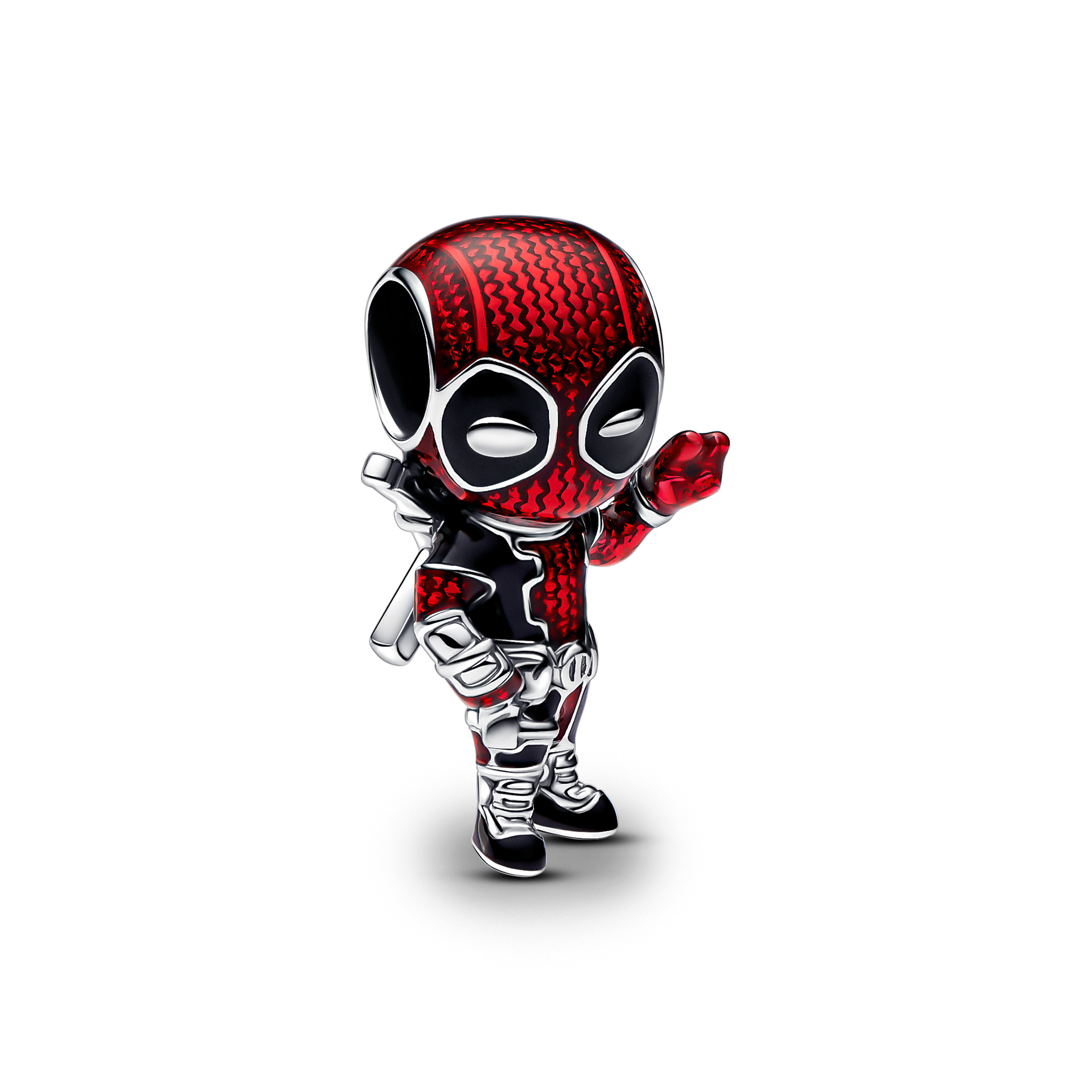 Marvel Deadpool sterling silver charm with red and
