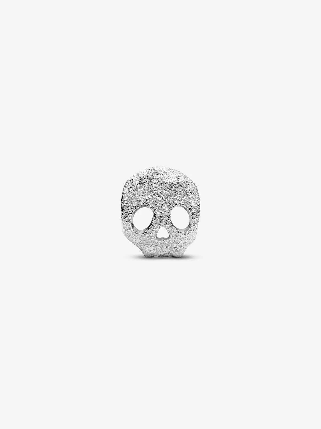 Textured skull sterling silver mini charm / 794040C00