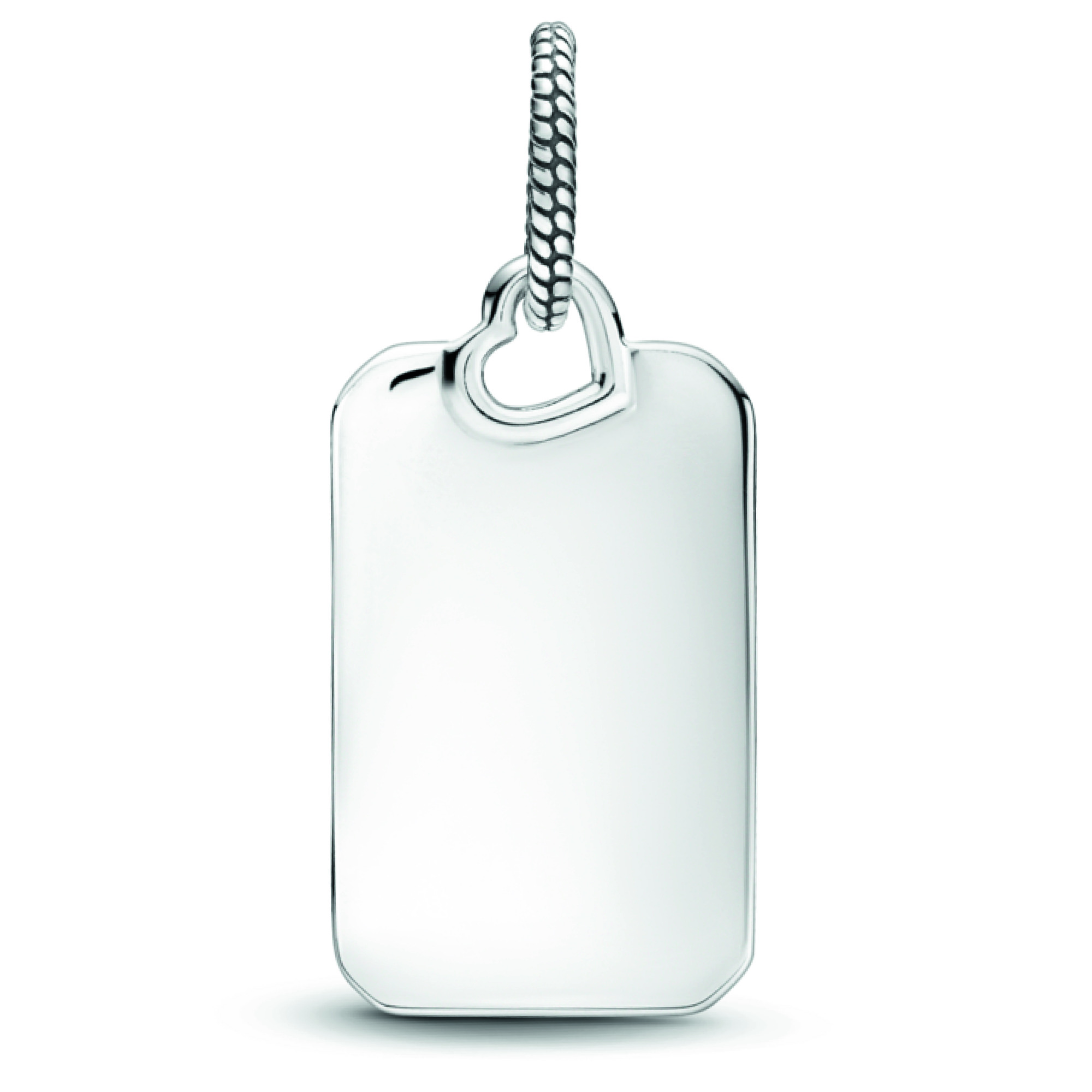Engravable rectangle sterling silver pendant