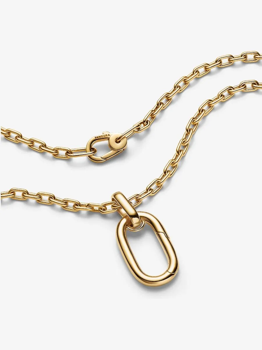 14k gold-plated large openable link pendant necklace / 364083C00-70