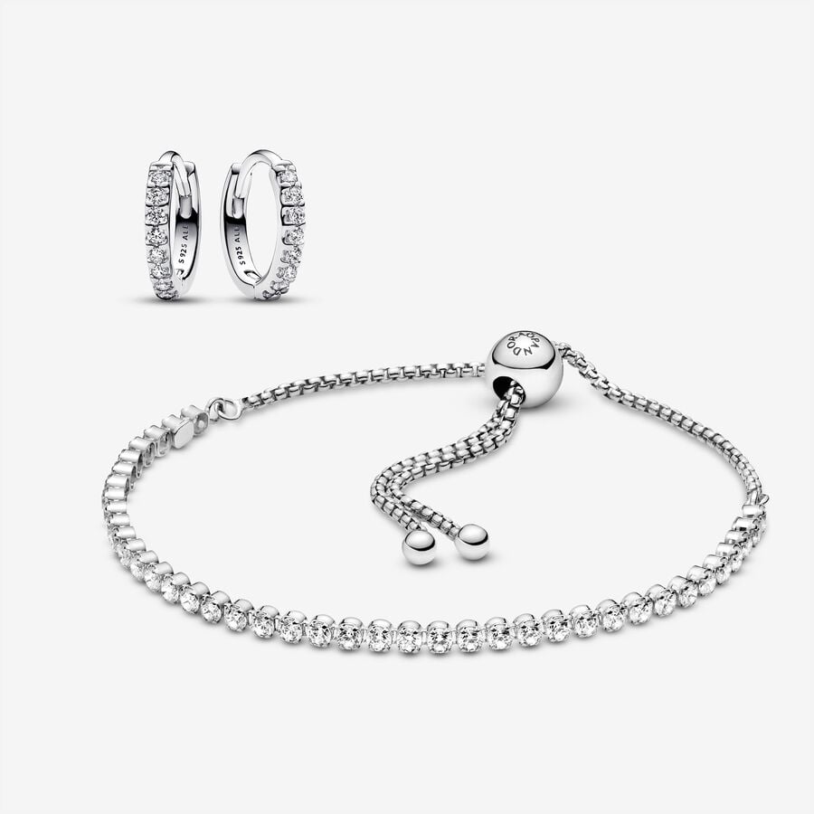 Pandora Timeless Sparkling Tennis Bracelet and Earring Set