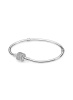Silver bracelet with clear cubic zirconia