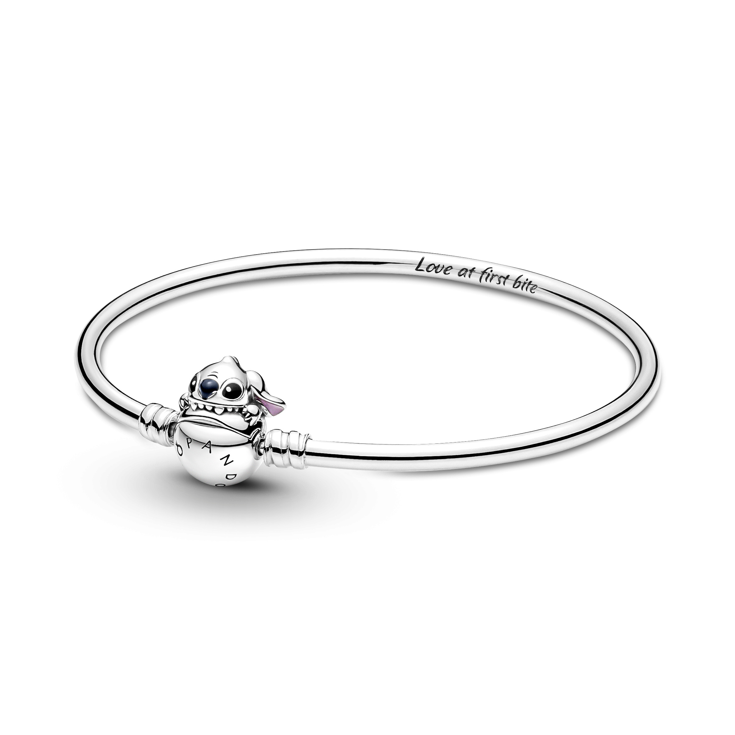 Disney Stitch sterling silver bangle with black, blue and purple enamel /591683C01-19