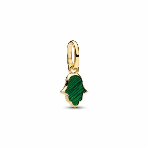 Hamsa hand 14k gold-plated mini dangle with imitat