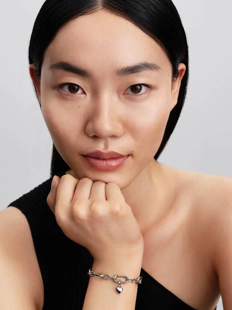 Asymmetric heart sterling silver mini dangle/ 793691C00