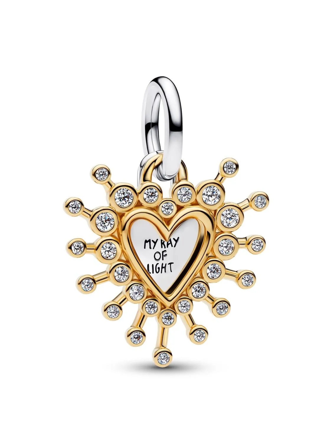 Heart sterling silver and 14k gold-plated double d
