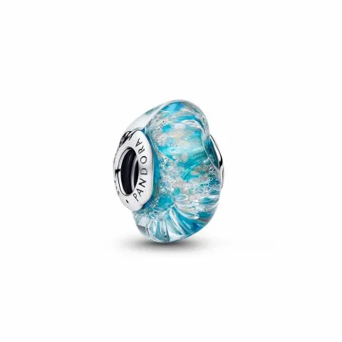 Sterling silver charm with turquoise Murano glass 