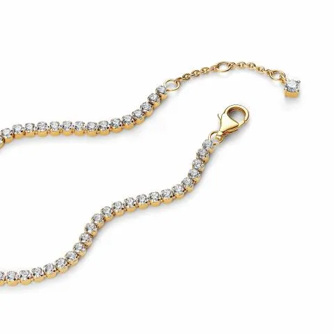 14k gold-plated tennis bracelet with clear cubic zirconia/ 563927C01-18