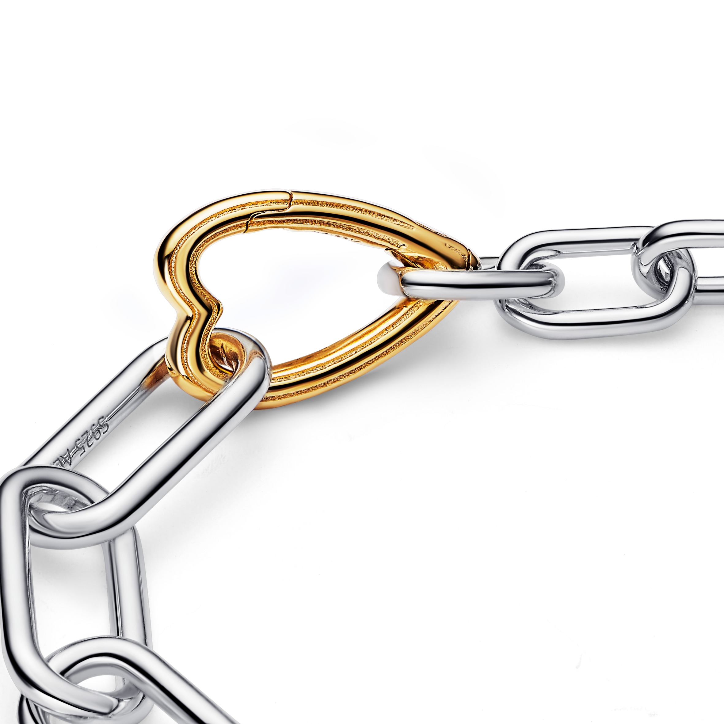 Sterling silver and 14k gold-plated link bracelet
