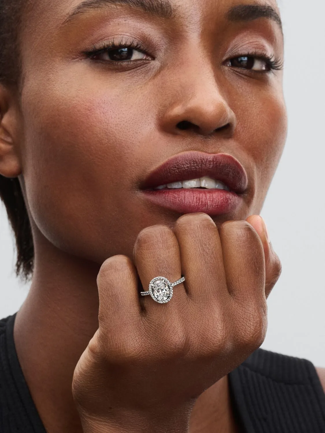 Sterling silver ring with clear cubic zirconia