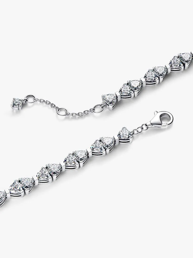 Bow sterling silver bracelet with clear cubic zirconia/594262C01-18