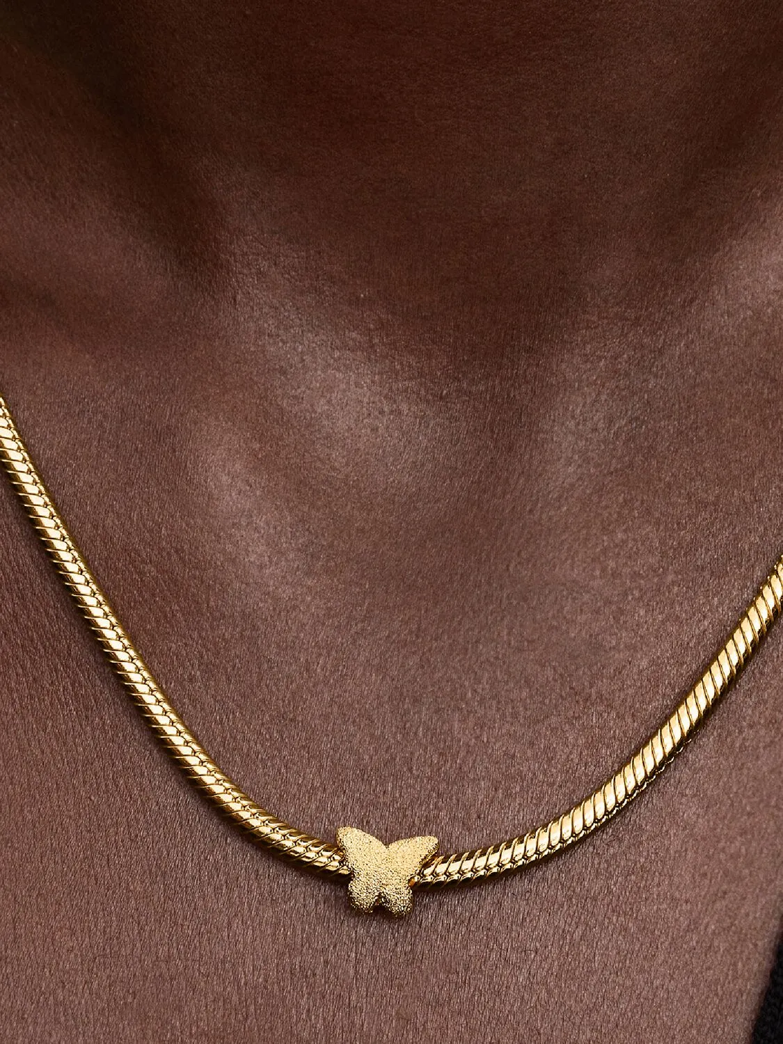 Textured butterfly 14k gold-plated mini charm